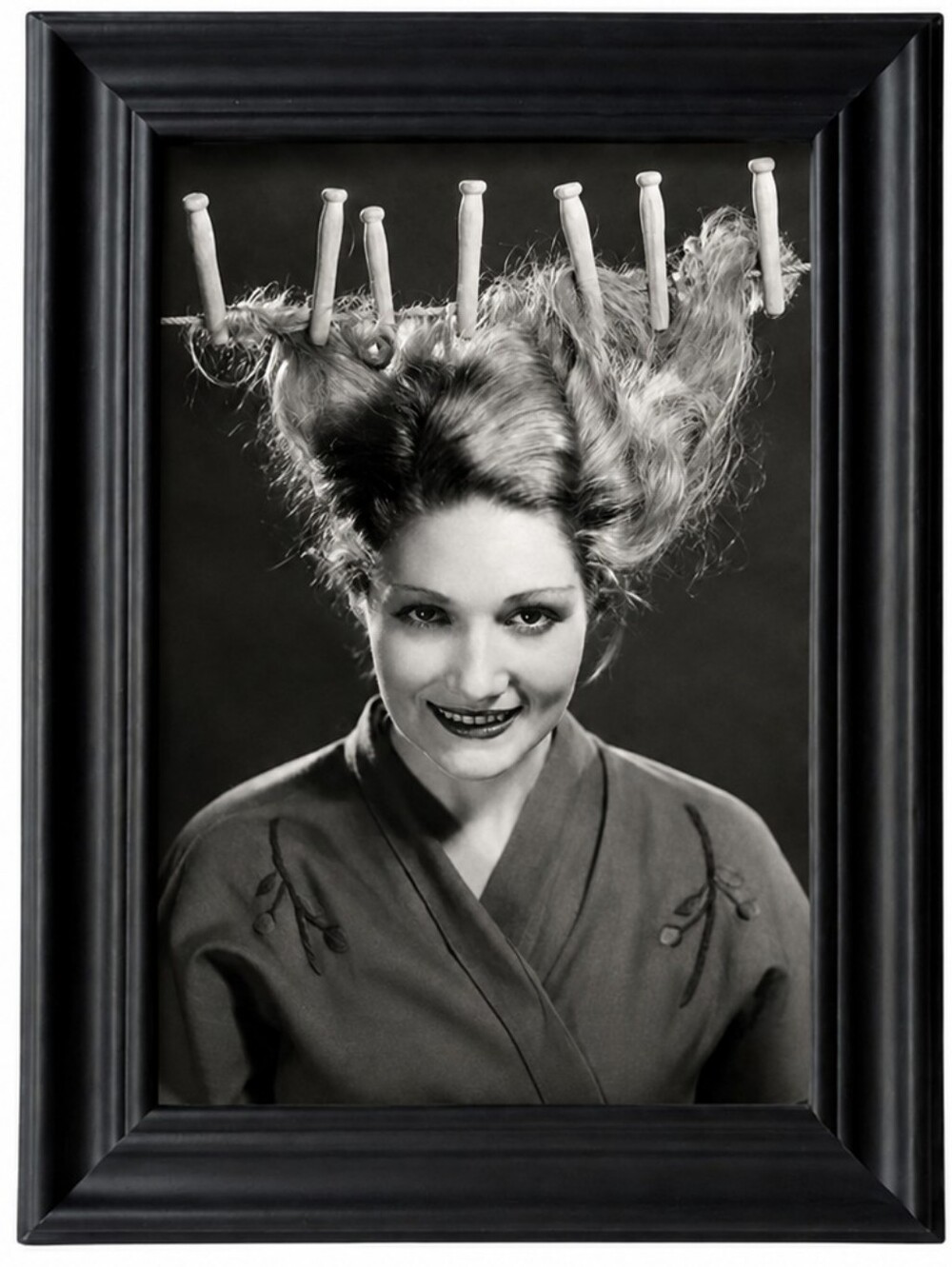 Clothes pins Vintage Beauty Woman's Hair Oddity Farmhouse Decor Shabby Chic Art